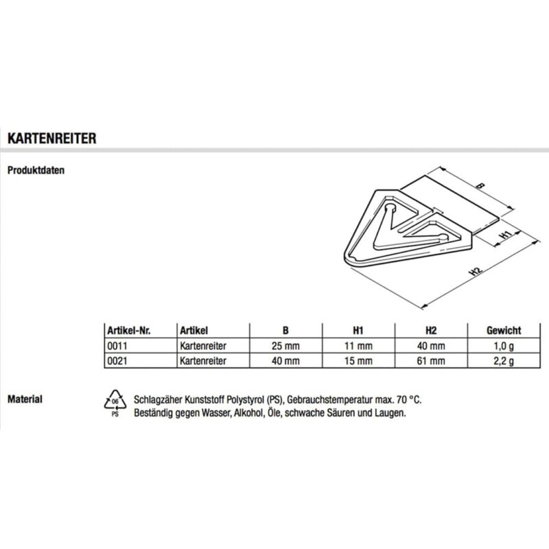 Laurel King Paper Clip Kartenreiter Tab 25mm