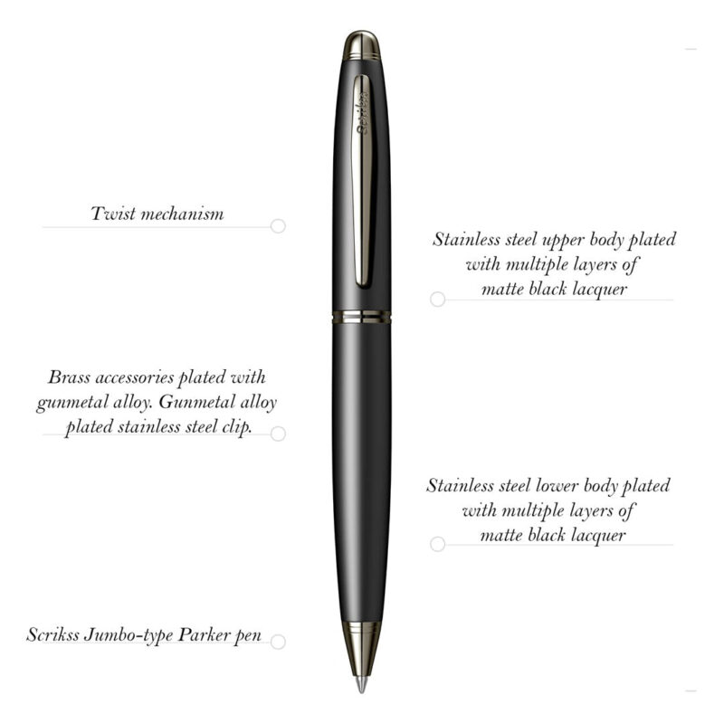 Scrikss Knight Matt  Black Ball pen